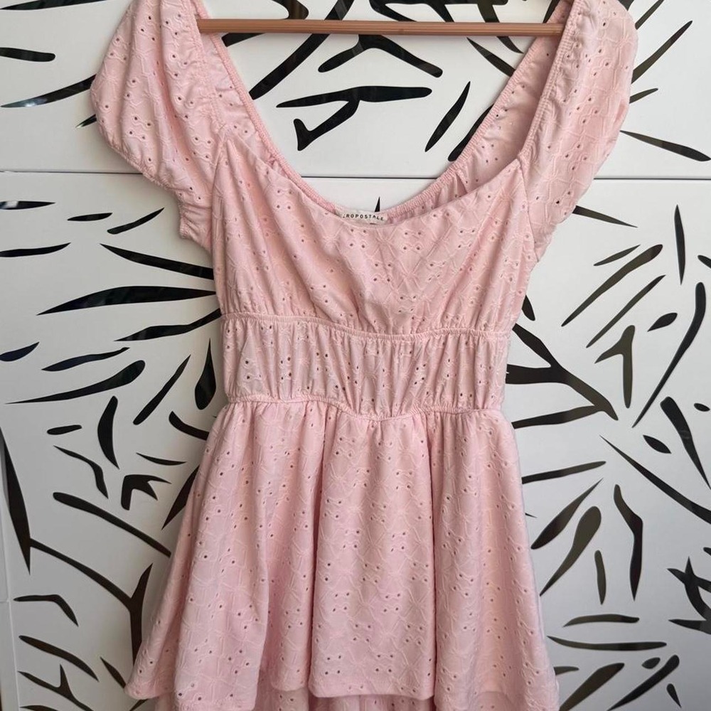 Aeropostale pink eyelet babydoll romper, size‎ S